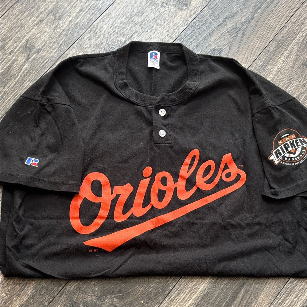 Russell Athletic Black and Orange Orioles Men's Jersey